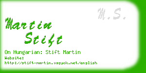 martin stift business card